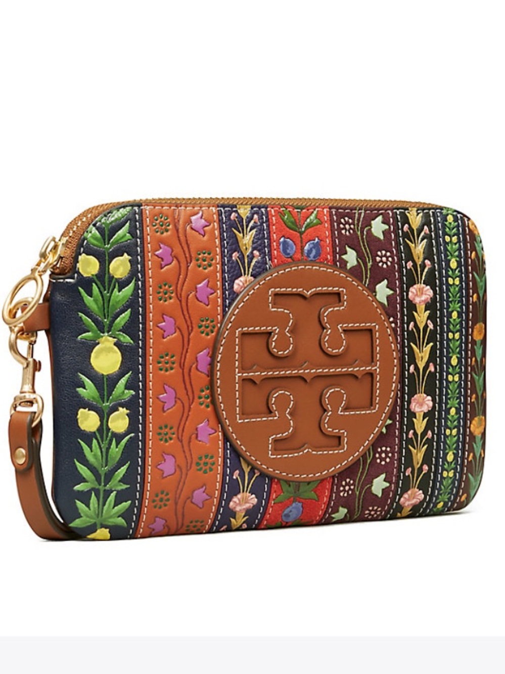 Tory Burch Perry Bombé Ribbon Patchwork Leather wristlet clutch - Picture 1 of 4